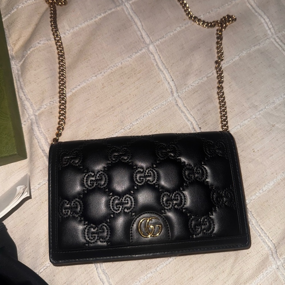 Gucci Black Quilted Leather Chain Bag